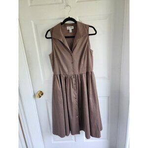 Joseph Ribkoff Light Brown Taffeta style button front sleeveless dress Size 12